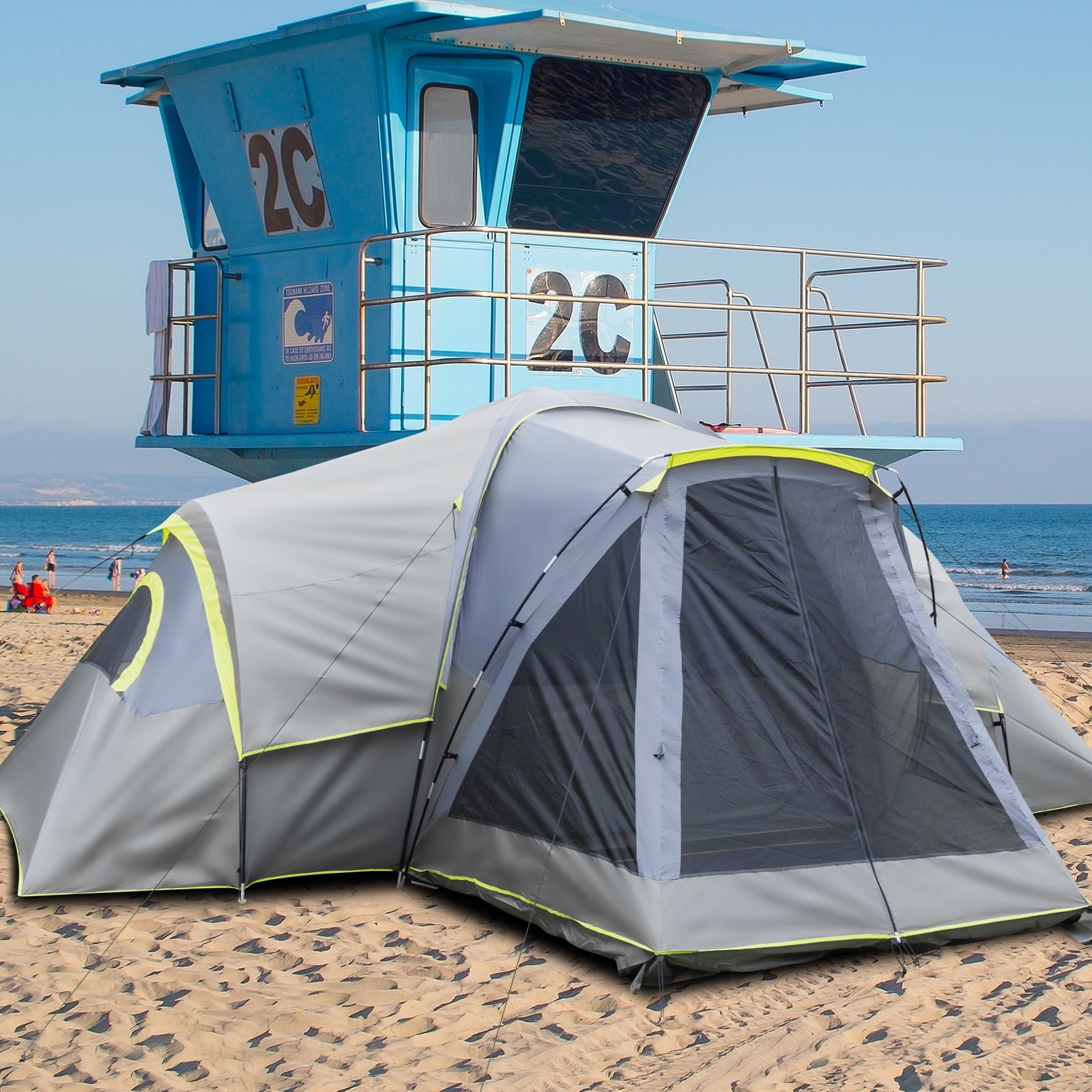 Ktaxon Camping Cabin Tent for 10 People Family Tents, Rainproof, and