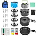 thumbnail image 1 of Ktaxon 27pcs Camping Cookware Mess Kit Outdoor Cooking Kit for 4 People Portable, 1 of 9