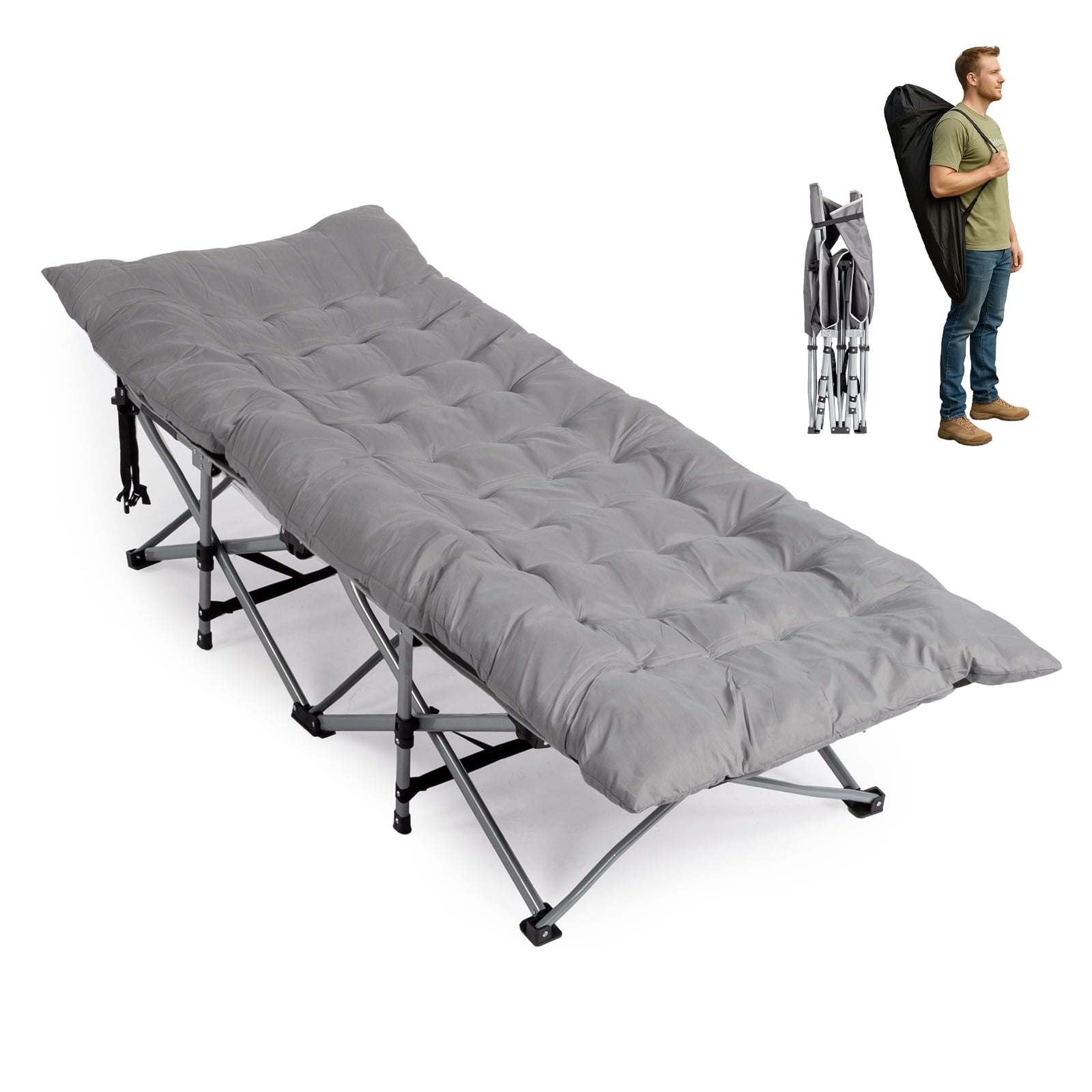 Ktaxon Camping Folding Cot, Easy Setup Cot Bed with Soft Pad