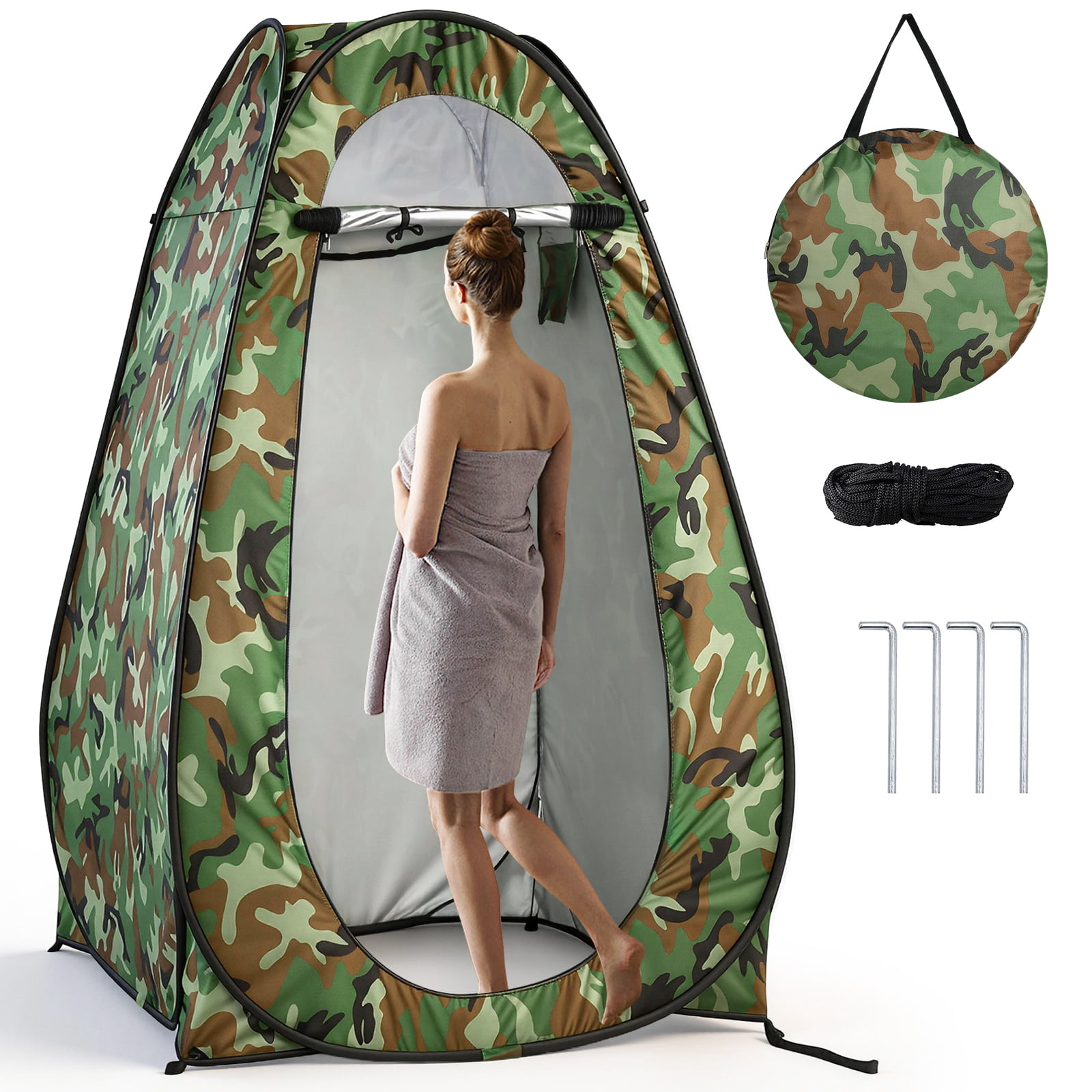 Ktaxon Camping Shower Tent, Portable Pop Up Changing Tent, Waterproof Dressing Room Privacy Tent for Camping Beach, Camouflage