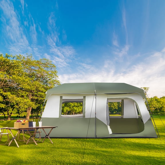 Ktaxon Camping Tent Instant Cabin Tent 8 Person 2 Room Huge Tent for Family with Storage Pockets