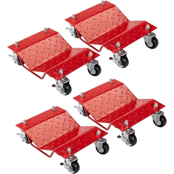 Ktaxon Car Wheel Dolly, 4PCS 6000LBS Heavy Duty Vehicle Dolly, Red
