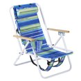 thumbnail image 1 of Ktaxon Backpack Beach Chair, Outdoor 4-Level Adjustable Folding Chair, Protable Seating with Cup Holder & Removable Headrest, Blue & Green Stripes, 1 of 8