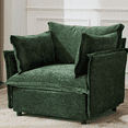 thumbnail image 1 of Ktaxon Chenille Accent Chair, Reading Chair with Thick Cushions, Oversized Club Sofa with Two Armrest Pillows for Home Office Green, 1 of 8