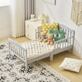 thumbnail image 1 of Ktaxon Children Wood Toddler Bed Baby Kids Bedroom Bedframe Gray, 1 of 14