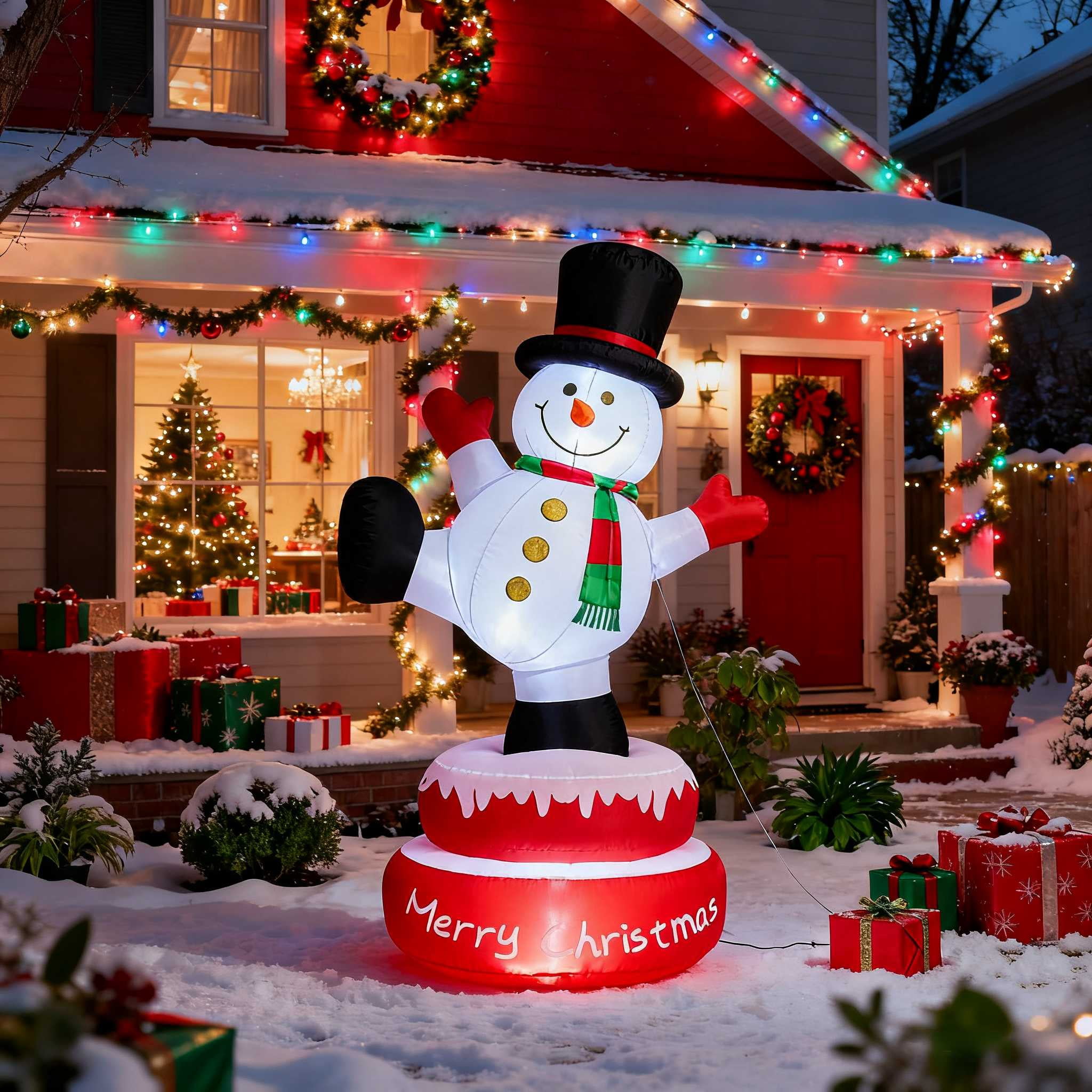 cocotte ロッキンホースのスノードーム Ktaxon Christmas Inflatable Outdoor Decorations, Spinning Snowman