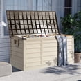 thumbnail image 1 of Ktaxon Collapsible 75gal Outdoor Garden Plastic Storage Deck Box Easy Set Up,Space Saving,New Generation of Upgraded Storage Container,Brown, 1 of 10