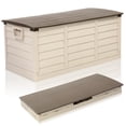 thumbnail image 1 of Ktaxon Collapsible 80gal Outdoor Garden Plastic Storage Deck Box Easy Set Up,Space Saving,New Generation of Upgraded Storage Container,Brown, 1 of 10