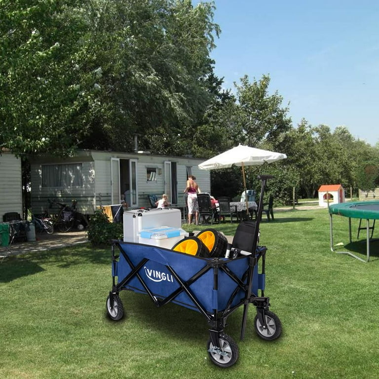 旅行かばん・小分けバッグ Carry Cart, Outdoor Wagon (Blue Color) Gorilla Carts Foldable Wagon, Heavy Duty Collapsible Cart
