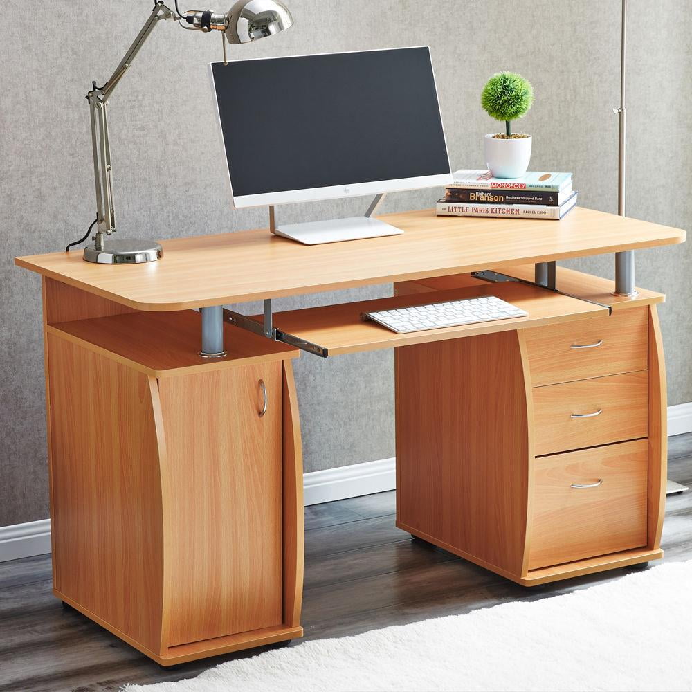 Ktaxon wood computer desk pc laptop 2024 study table workstation home office furniture