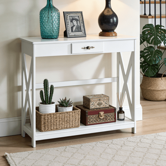 Ktaxon Console Side Table Sofa Table Entryway Table for Living Room Bedroom Entryway, Easy Assembly