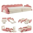 thumbnail image 1 of Ktaxon Corduroy Kids Toddler Couch 12PCS Modular Sofa Set, Convertible Play Couch for Living Room, Playroom, or Bedroom Pink-White, 1 of 6