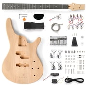 Ktaxon DIY Electric Bass Guitar Kits 44in 4 String with Mahogany Body, Maple Neck and Accessories-IB