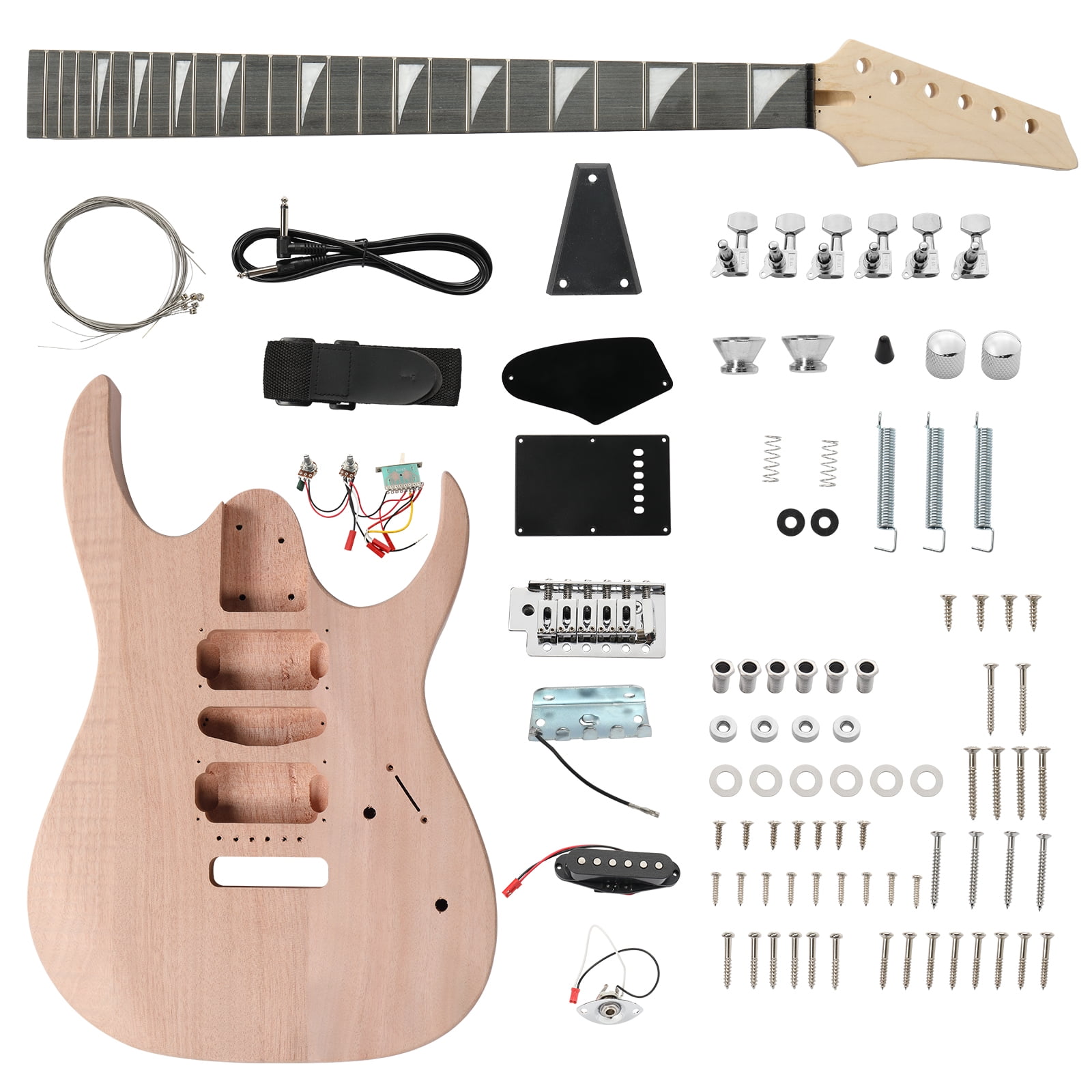 Ktaxon DIY Electric Guitar Kits 6 String with Mahogany Body, Premium Fingerboard and Maple Neck-170