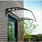 Ktaxon DIY Window Front Door Awning Canopy Patio Rain Cover Yard Garden Black,40"x 30",40"x 40"