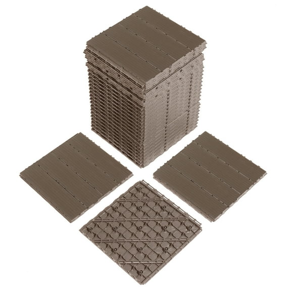 Ktaxon Deck Tiles - Waterproof Flooring for Outdoor Porch, Poolside, Balcony, Slip-Resistant ,Coffee PVC