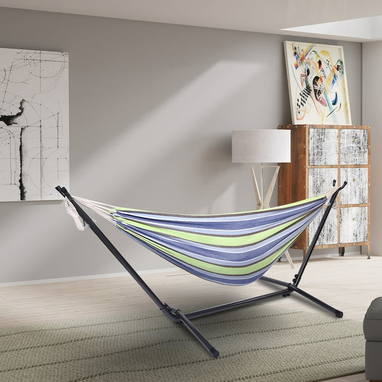 Space saving hammock stand shop