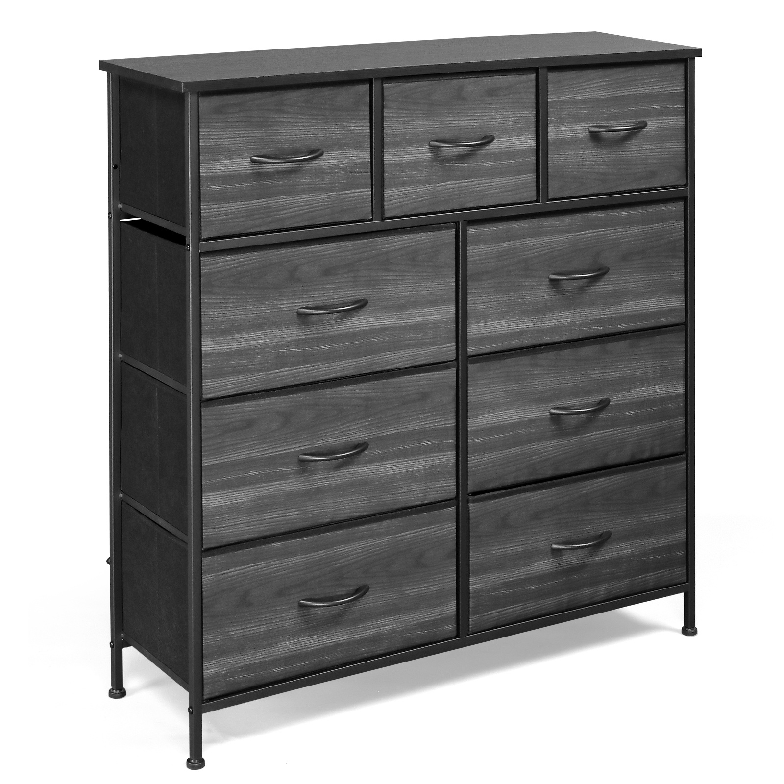 Ktaxon Bedroom Chest Dresser, 9-Drawer Storage Unit with Steel Frame ...