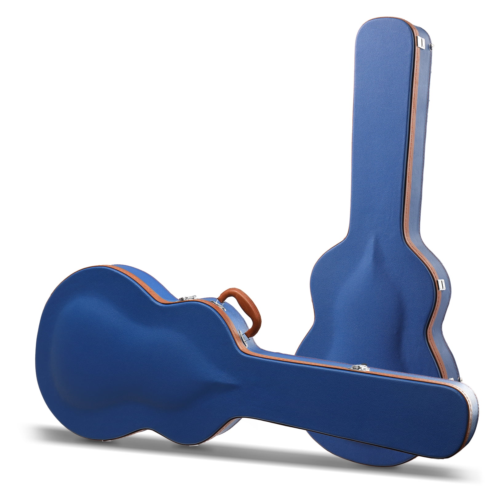 Ktaxon Electric Guitar Hard Case for 335 Style Guitar, Fine-Grain PU Leather Surface, Blue