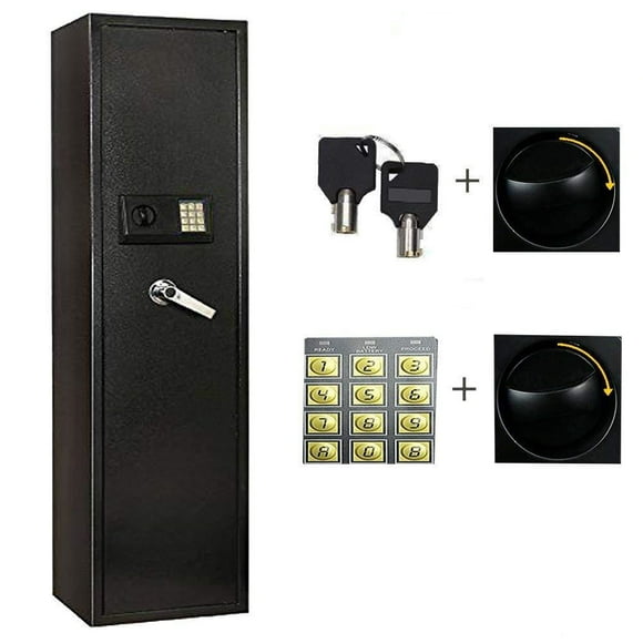 Ktaxon 5 Rifle Gun Safe, Quick Access Gun Safe with Alarm, Home Gun Safe with Digital Keypad, Compact Long Gun Safe with Small Lock Box