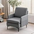 thumbnail image 1 of Ktaxon Fabric Arm Chair, Modern Club Chairs with Side Bags, Mid Century Accent Chair for Living Room Bed Room Dark Gray, 1 of 11