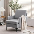 thumbnail image 1 of Ktaxon Linen Fabric Arm Chair, Modern Club Chairs with Side Bags, Mid Century Accent Chair for Living Room Bed Room Light Gray, 1 of 9