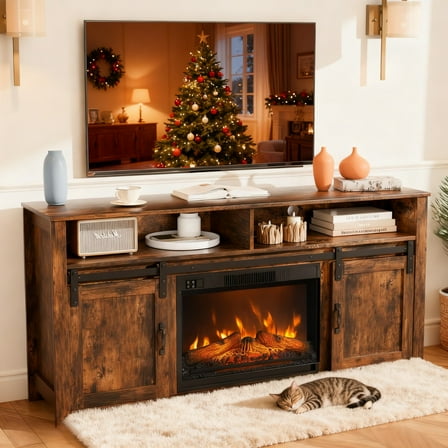 Ktaxon Modern TV Stand for up to 60'' TVs, Media Console Cabinet LED Shelves with 2 Drawers for Living Room Storage Entertainment Center, White