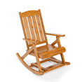 thumbnail image 1 of Ktaxon Fir Wood Rocking Chair Adjustable Backrest with Footrest 28 Inch Indoor Living Room, Teak, 1 of 9