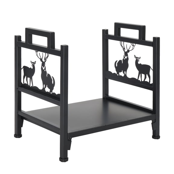 Ktaxon Firewood Log Rack, Wrought Iron Wood Lumber Storage Holder for Fireplace, Heavy Duty Log Storage Bin for Firepit Stove Accessories
