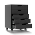 thumbnail image 1 of Ktaxon Mobile 5 Drawer File Cabinet Rolling Storage Cart Wood File Cabinet with Wheels, Black, 1 of 9