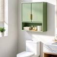 thumbnail image 1 of Ktaxon Fluted Bathroom Cabinet Wall Mount, Medicine Cabinet Storage Organizer with Single Door and Adjustable Shelves, Green, 1 of 15
