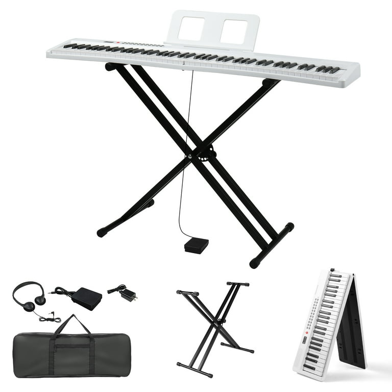 Ktaxon Foldable 88-Key Digital Piano with X-Shape Stand - Semi
