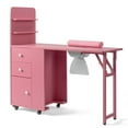 thumbnail image 1 of Ktaxon Foldable Nail Desk w/Dust Collector, Manicure Table for Nail Tech, Pink, 1 of 11