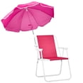 thumbnail image 1 of Ktaxon Folding Beach Chair with Umbrella, Portable Camping Chair for Adults, 265lbs Capacity, Lightweight, Pink, 1 of 9