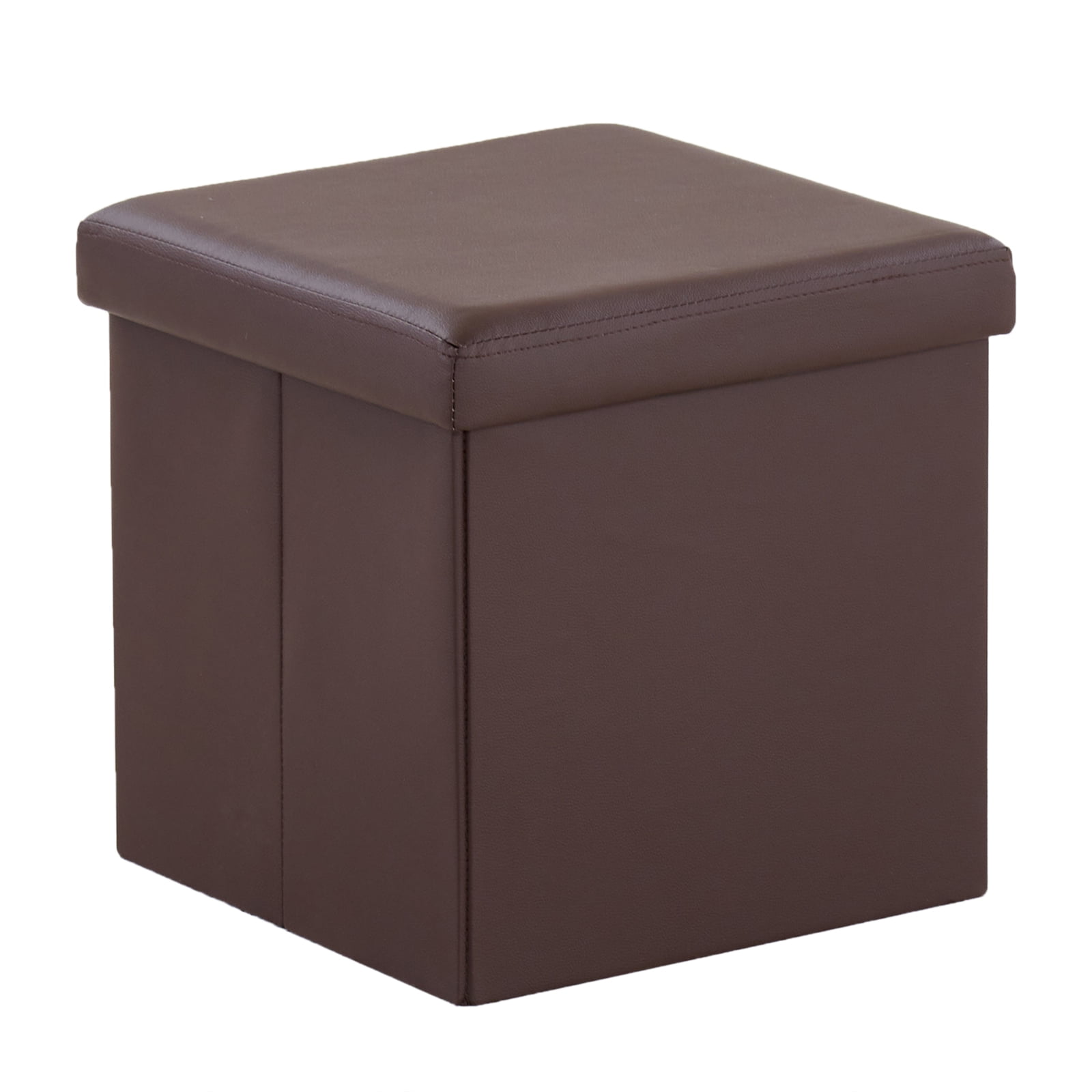 Ktaxon Folding Cube Footrest Leather Ottoman Footstool Storage Stool Box Seat,Hidden Storage