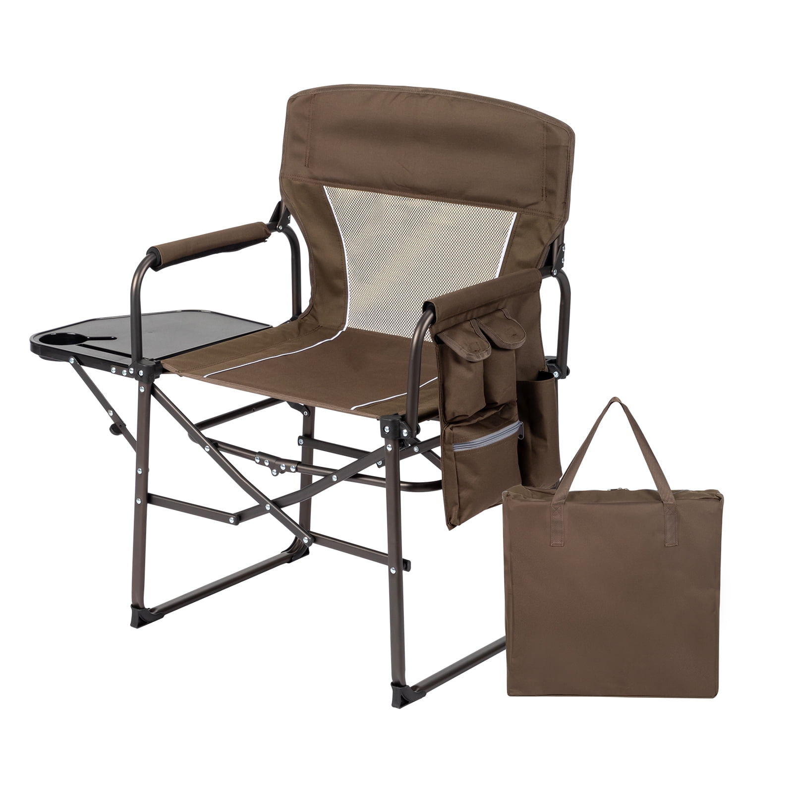 Ktaxon Folding Director Chair Oversize Seat with Side Table Green