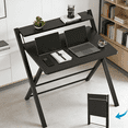 thumbnail image 1 of Ktaxon Folding Laptop Computer Desk Workstation Table No Assembly Wood Desktop Study Writing Desk Home Office Furniture, 1 of 6