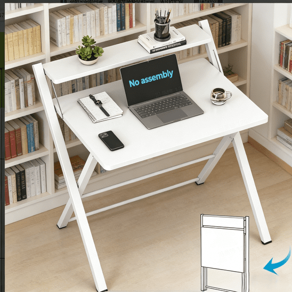 Ktaxon Folding Laptop Computer Desk Workstation Table No Assembly Wood Desktop Study Writing Desk Home Office Furniture