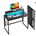 thumbnail image 1 of Ktaxon Folding Writing Computer Desk Home Office Study PC Writing Table, Black, 1 of 9