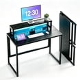 thumbnail image 1 of Ktaxon Folding Writing Computer Desk Home Office Study PC Writing Table, Black, 1 of 7