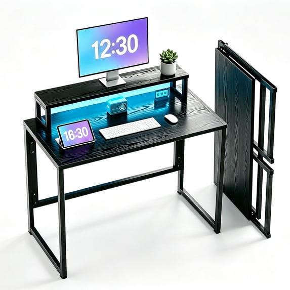 Ktaxon Folding Writing Computer Desk Home Office Study PC Writing Table, Black