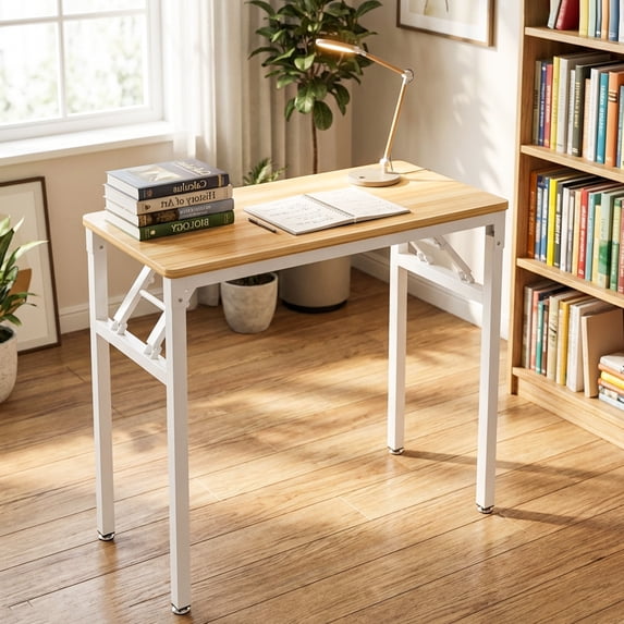Ktaxon Folding Writing Computer Desk Home Office Study PC Writing Table, Oak