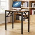 thumbnail image 1 of Ktaxon Folding Writing Computer Desk Home Office Study PC Writing Table, Brown, 1 of 9