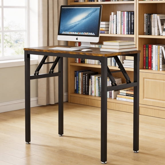 Ktaxon Folding Writing Computer Desk Home Office Study PC Writing Table, Brown