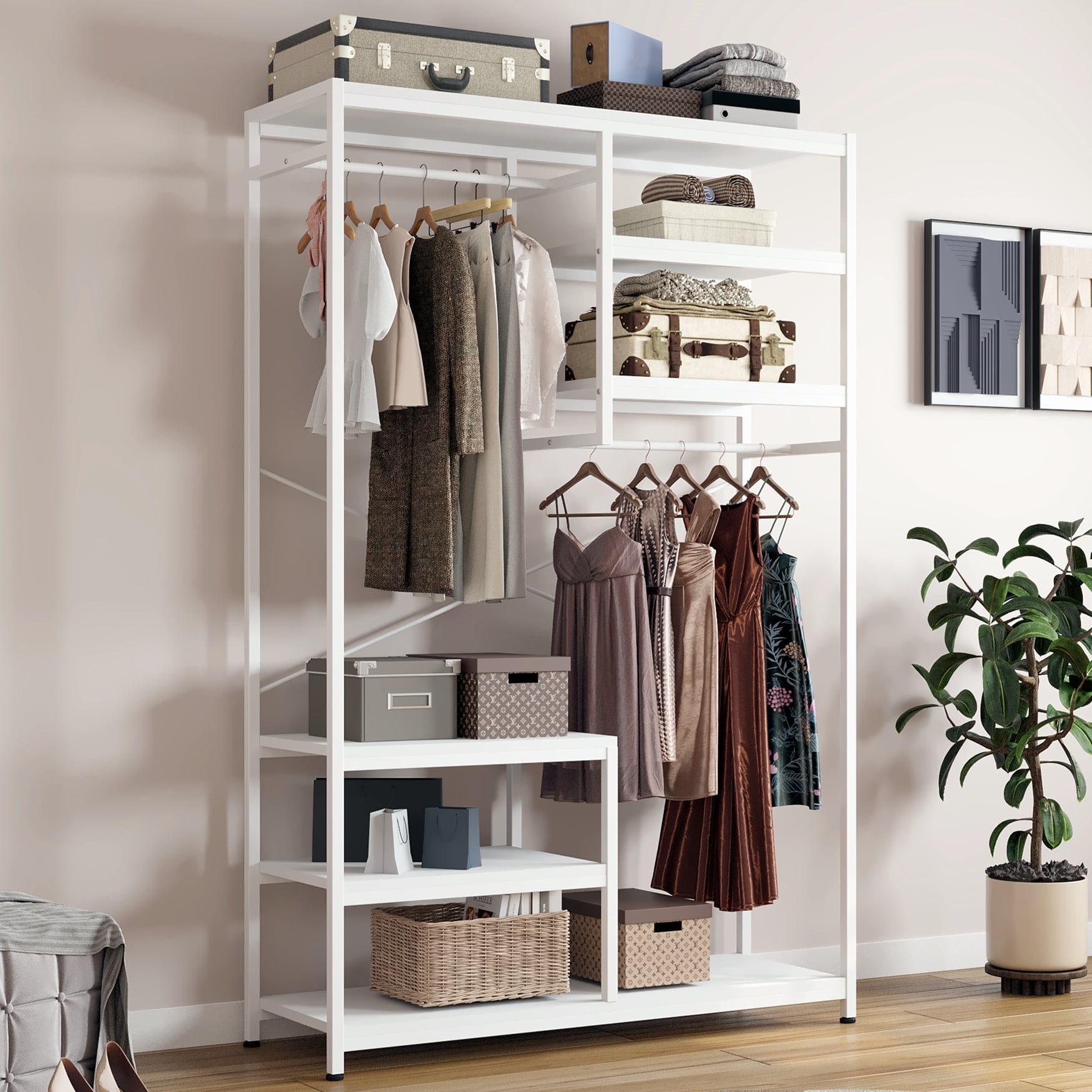 pp closet dress サイズ37 Ktaxon Heavy Duty Portable Closet Organizer with Double Rods