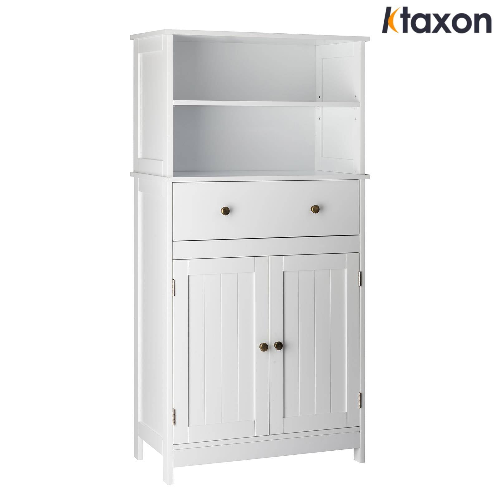Ktaxon Freestanding Bathroom Floor Cabinet with Large Drawer, 2 Doors & Adjustable Shelves for Kitchen Living Room, White