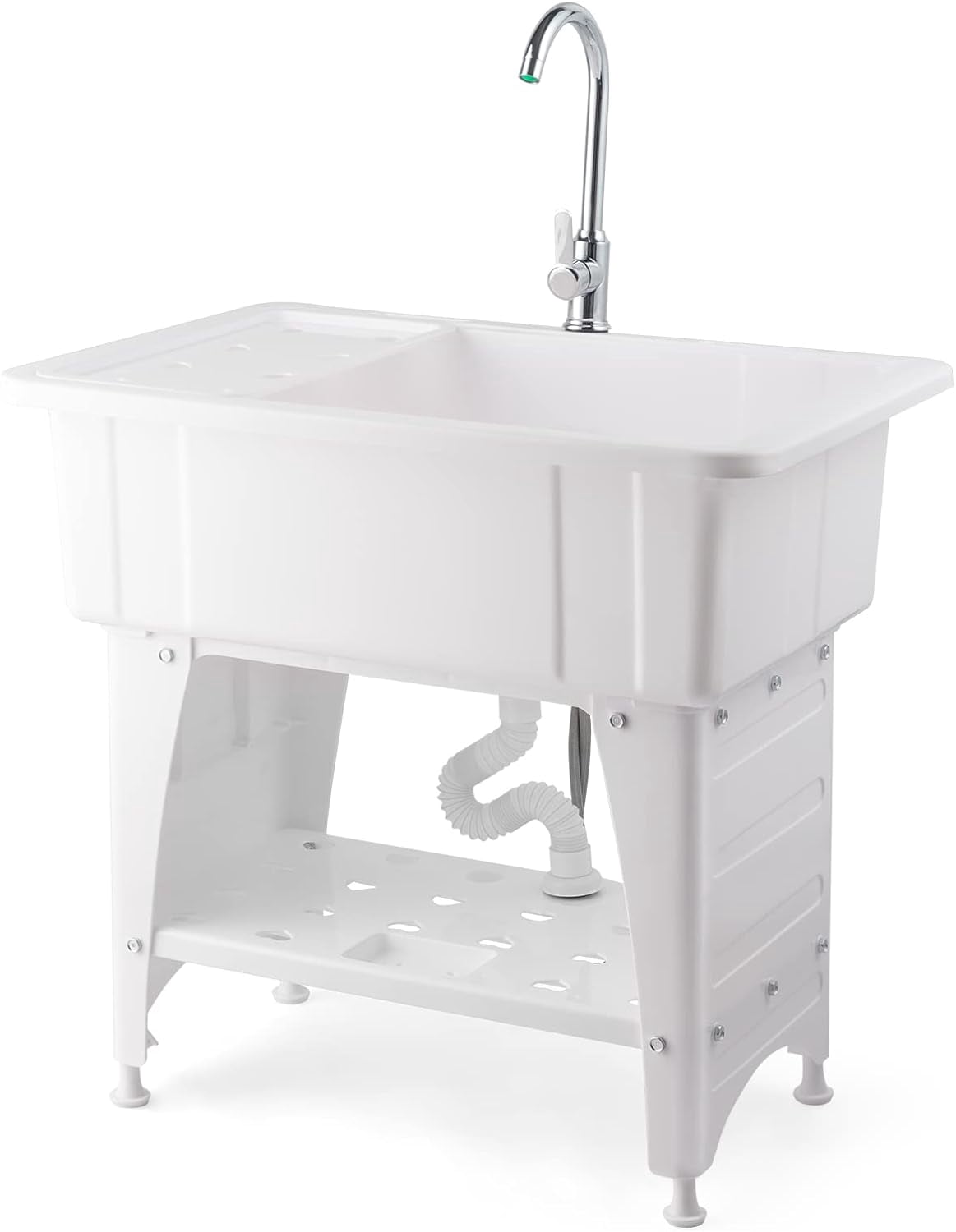 Ktaxon White Polypropylene 4.72 x 7.87 Inches Drainboard Sink
