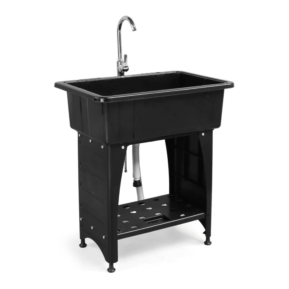 Ktaxon Freestanding Utility Sink Laundry Tub, with Stainless Steel ...