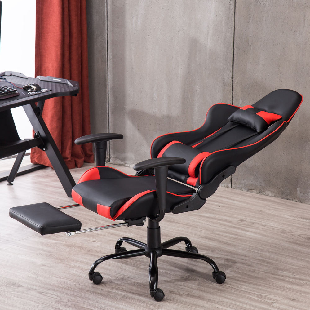 Ktaxon Gaming Chair Ergonomic High-Back Racing Chair Pu Leather Bucket Seat,Computer Swivel Office Chair Headrest and Lumbar Support - image 1 of 16