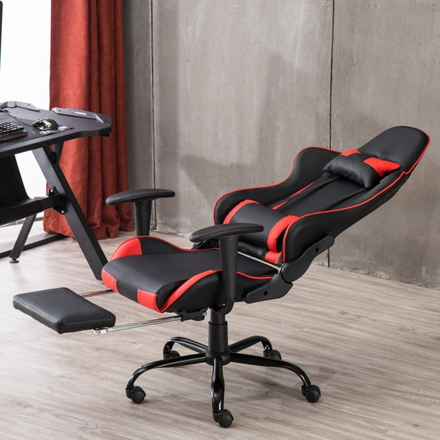 Ktaxon Gaming Chair Ergonomic High-Back Racing Chair Pu Leather Bucket Seat,Computer Swivel Office Chair Headrest and Lumbar Support